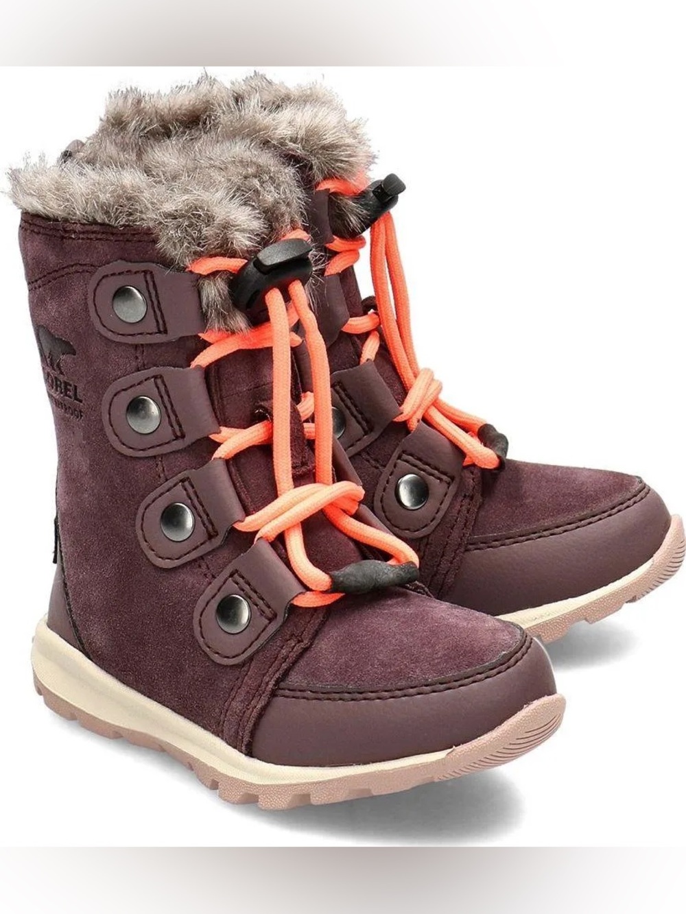 Like New! SOREL Whitney Suede Purple Lace Up Boots Size 5